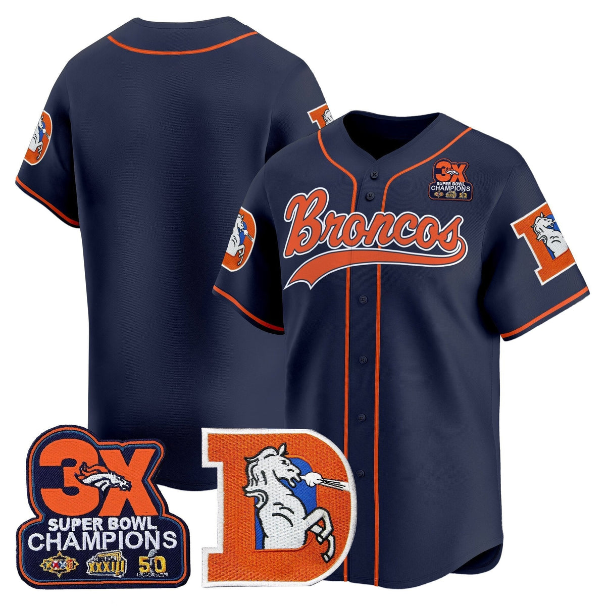 DEN Throwback Vapor Baseball Jersey - All Stitched - image 24