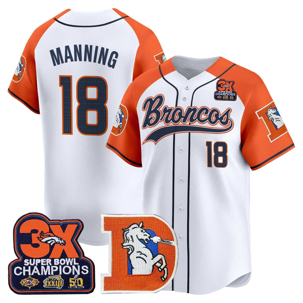 DEN Throwback Vapor Baseball Jersey - All Stitched - image 30