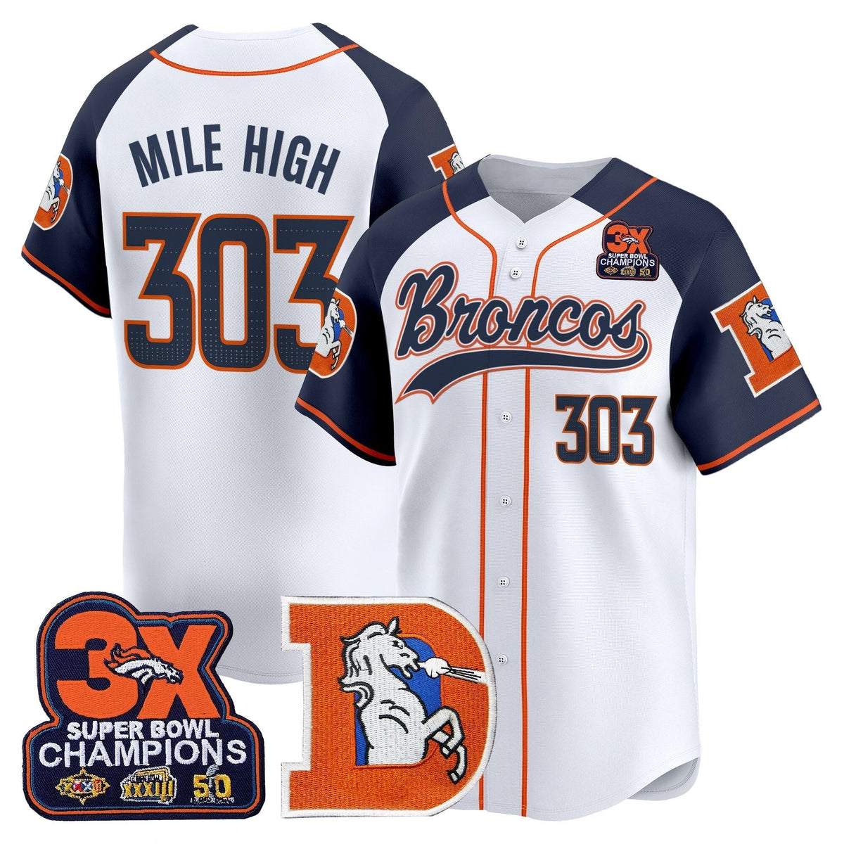 DEN Throwback Vapor Baseball Jersey - All Stitched - image 35