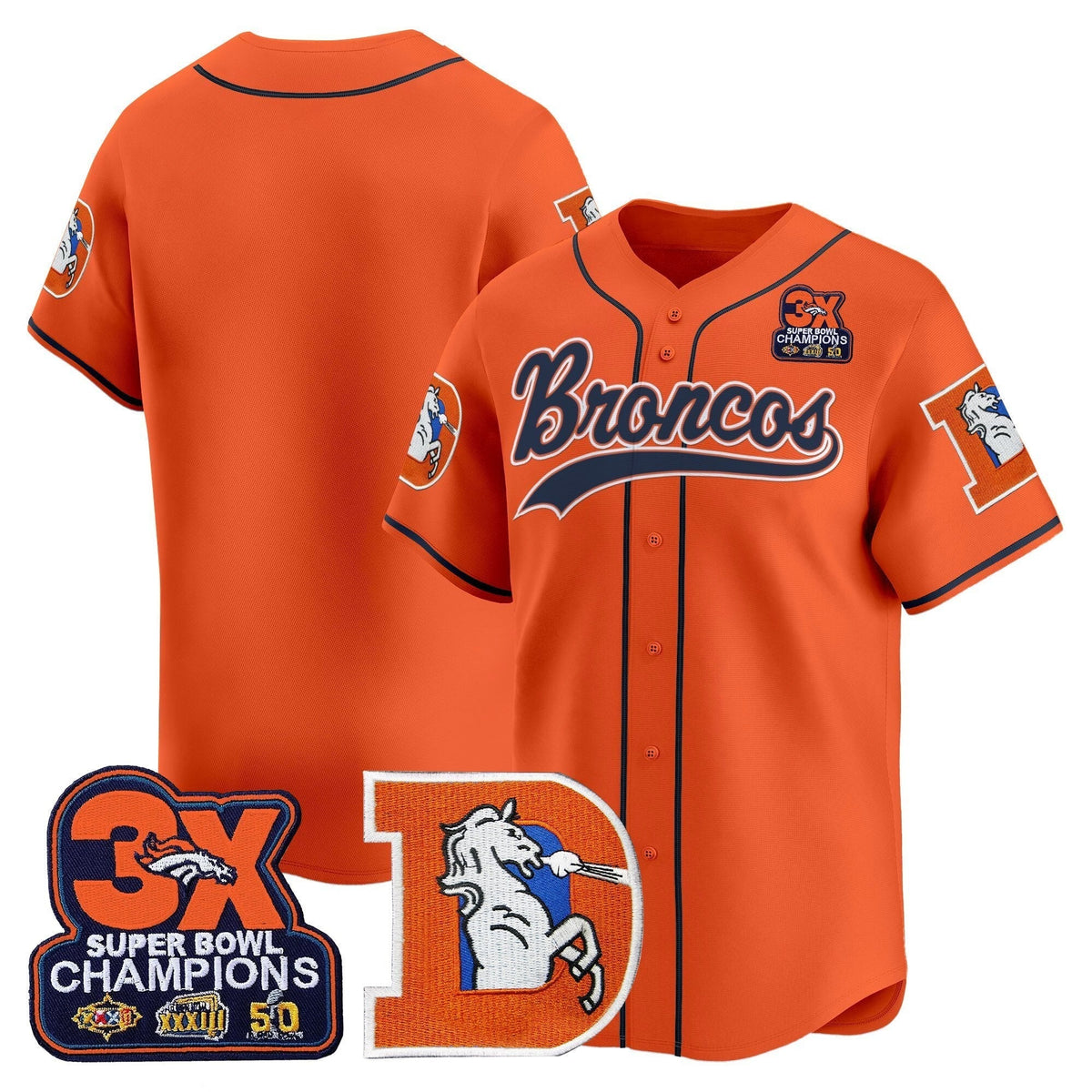 DEN Throwback Vapor Baseball Jersey - All Stitched - image 8