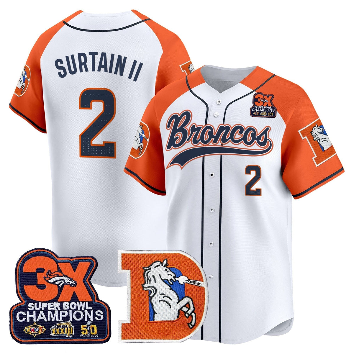 DEN Throwback Vapor Baseball Jersey - All Stitched - image 28