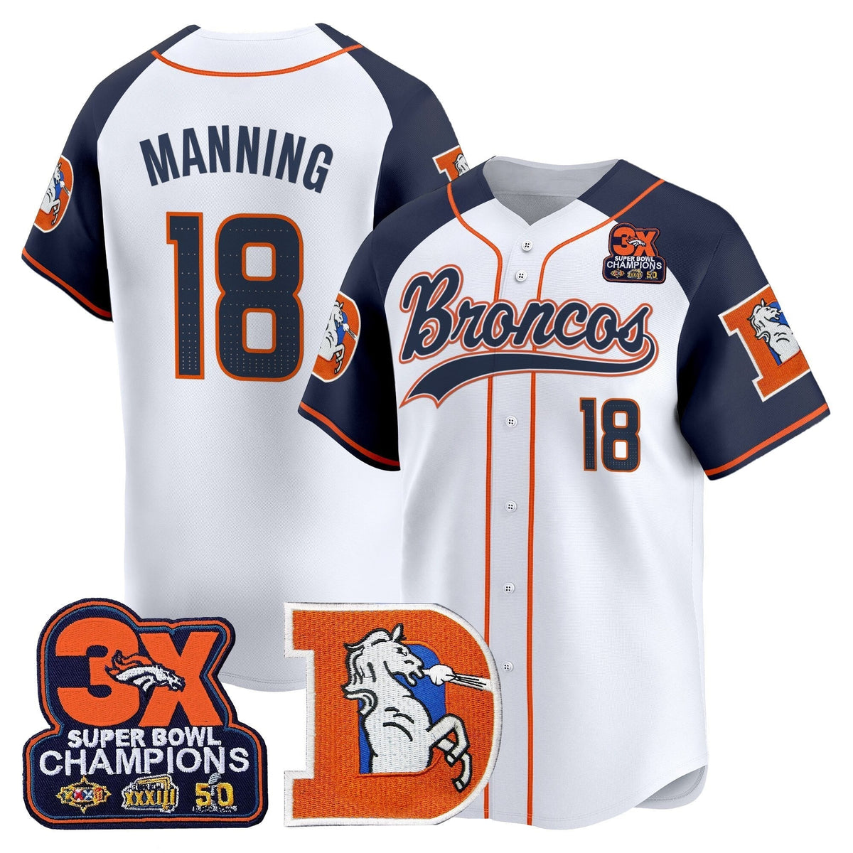 DEN Throwback Vapor Baseball Jersey - All Stitched - image 38