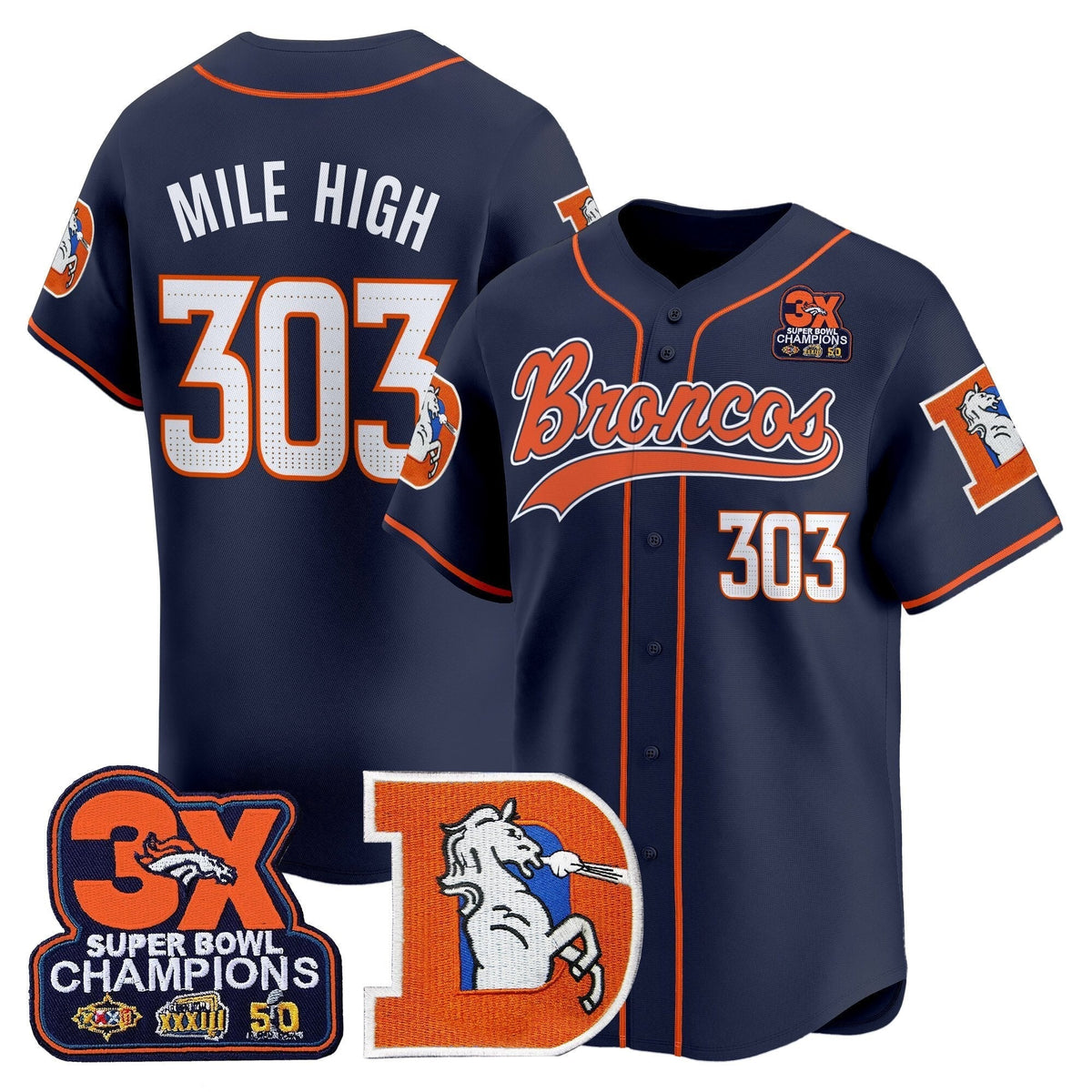DEN Throwback Vapor Baseball Jersey - All Stitched - image 19