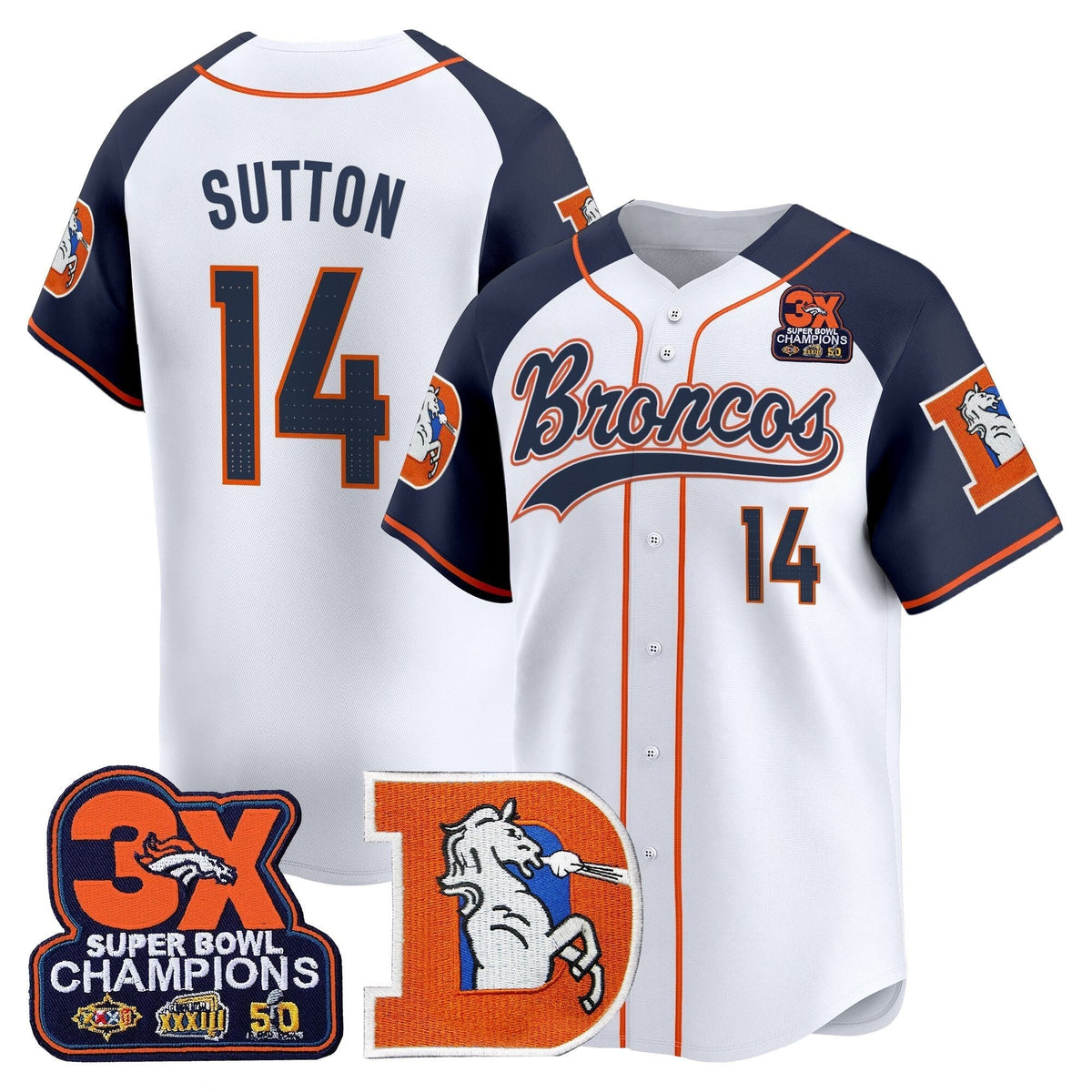 DEN Throwback Vapor Baseball Jersey - All Stitched - image 37