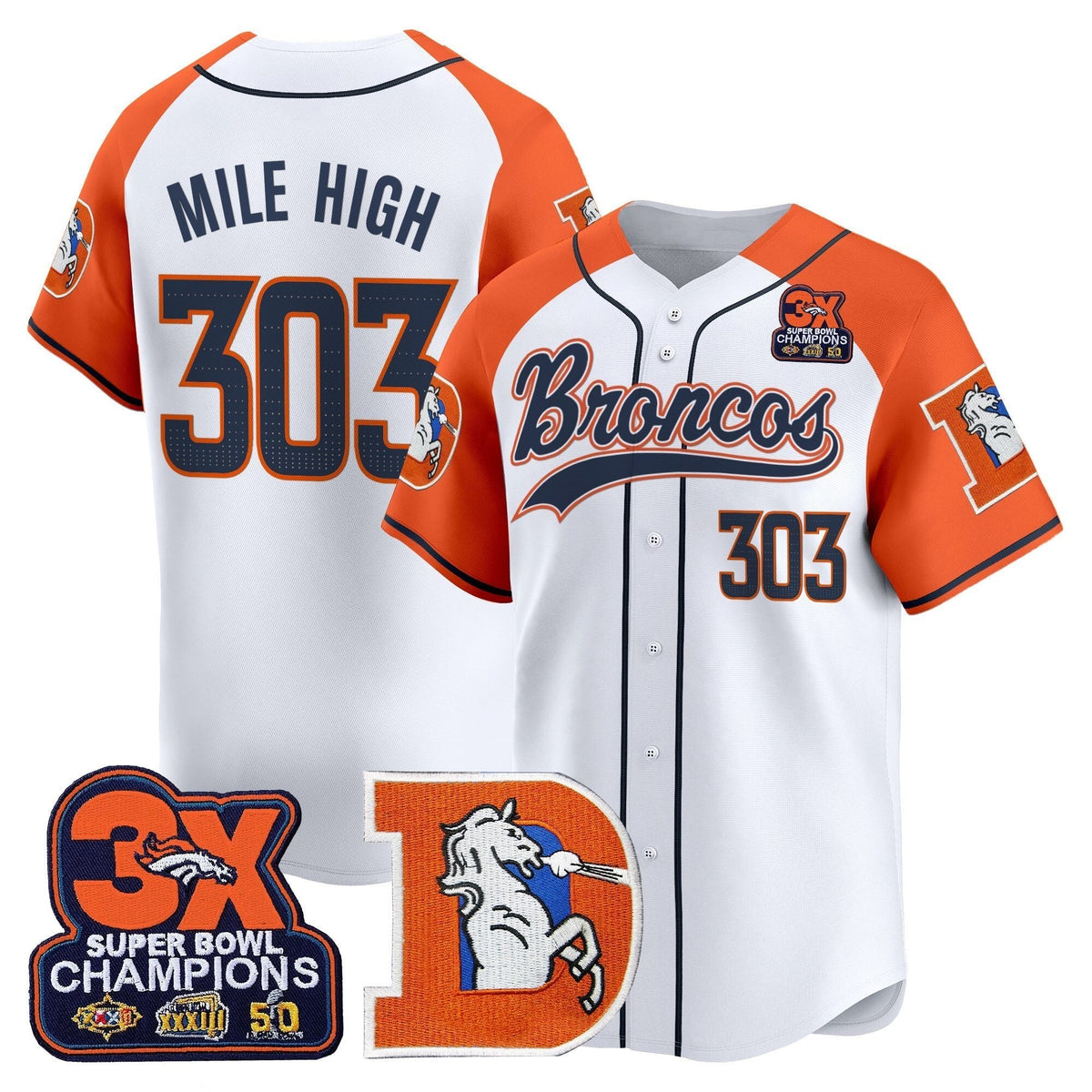 DEN Throwback Vapor Baseball Jersey - All Stitched - image 27