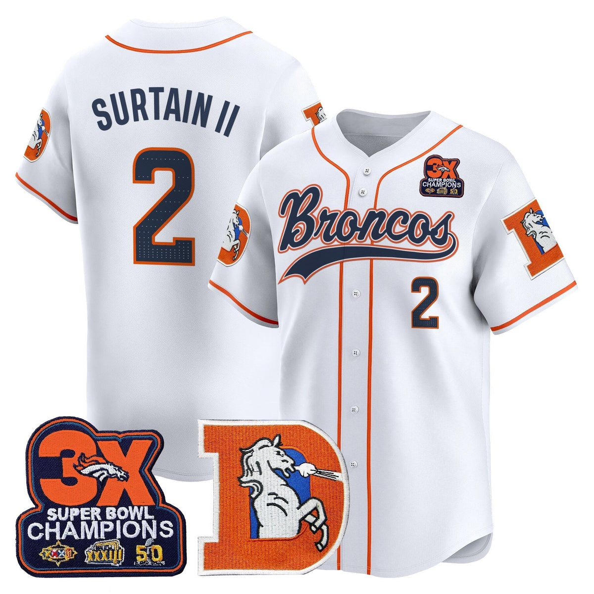 DEN Throwback Vapor Baseball Jersey - All Stitched - image 12