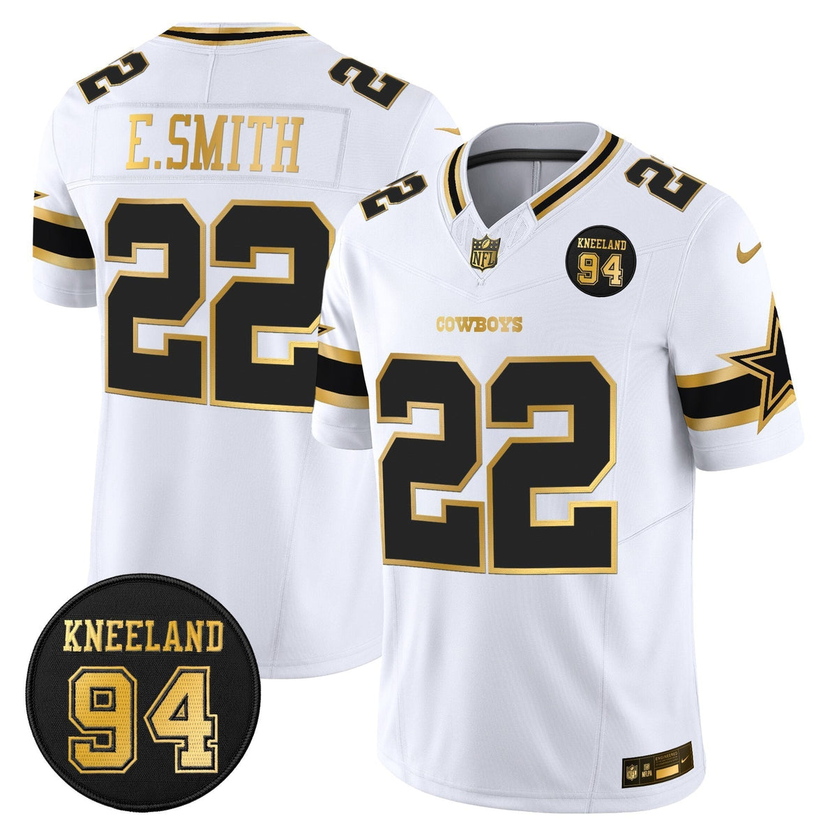 DAL #94 Marshawn Kneeland Memorial Patch Gold Vapor Limited Jersey - image 20
