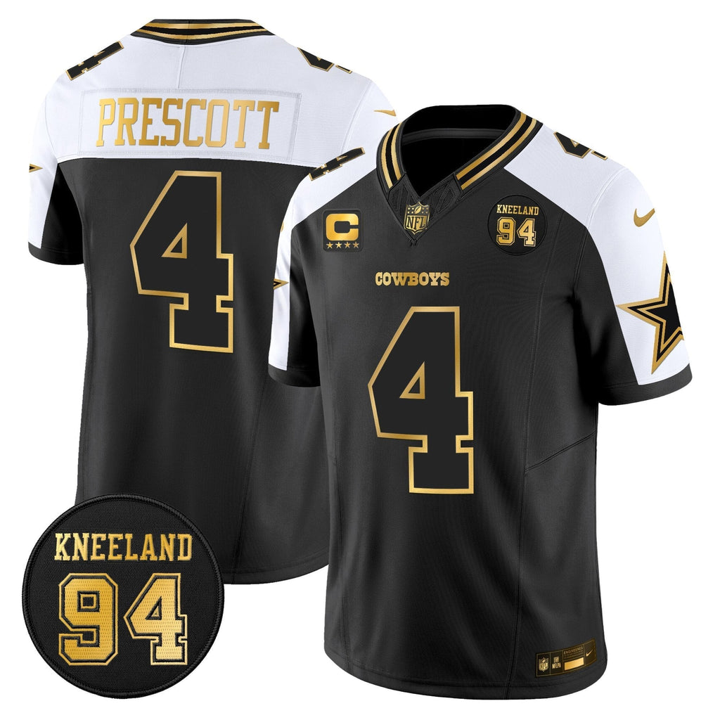 DAL #94 Marshawn Kneeland Memorial Patch Gold Vapor Limited Jersey - image 35