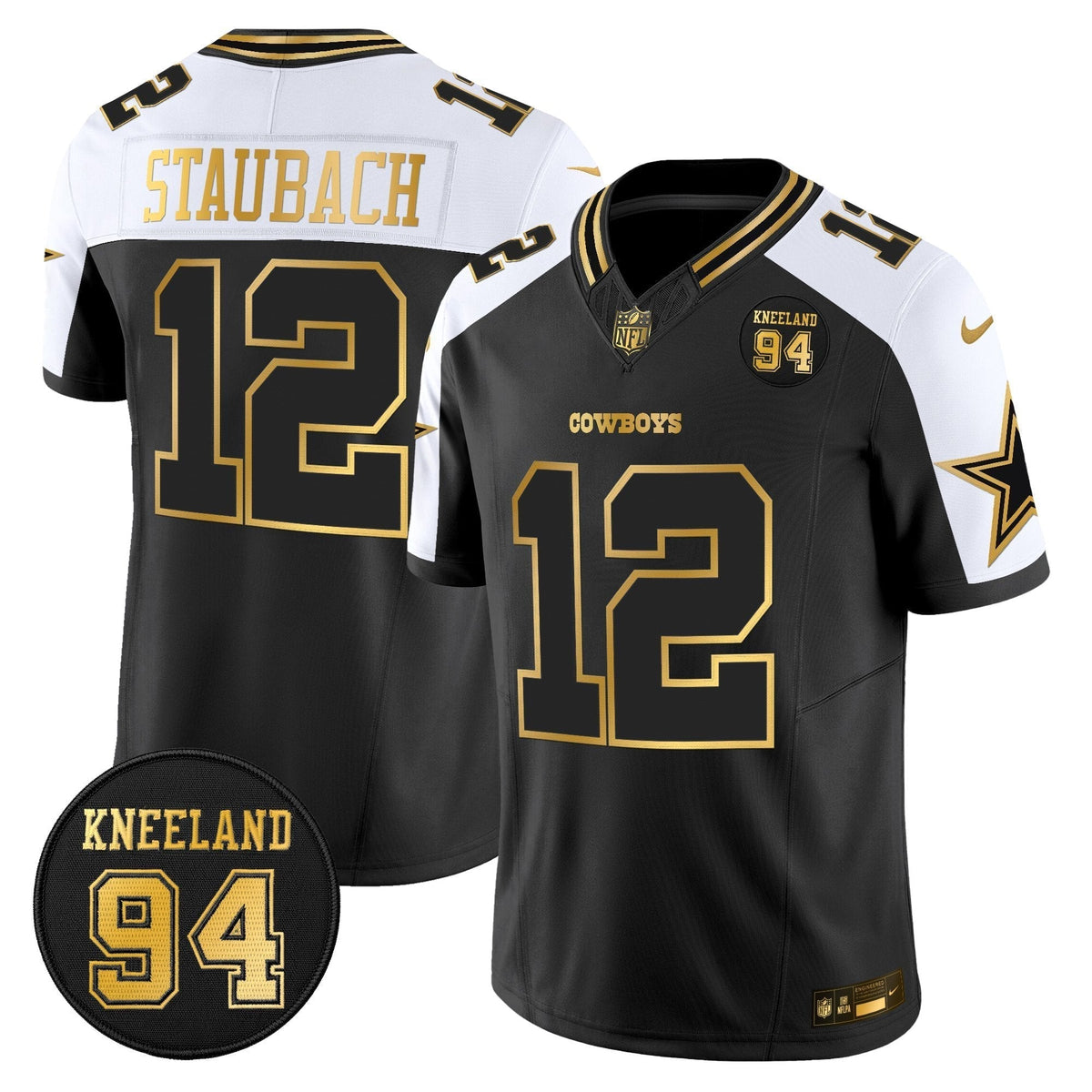 DAL #94 Marshawn Kneeland Memorial Patch Gold Vapor Limited Jersey - image 39