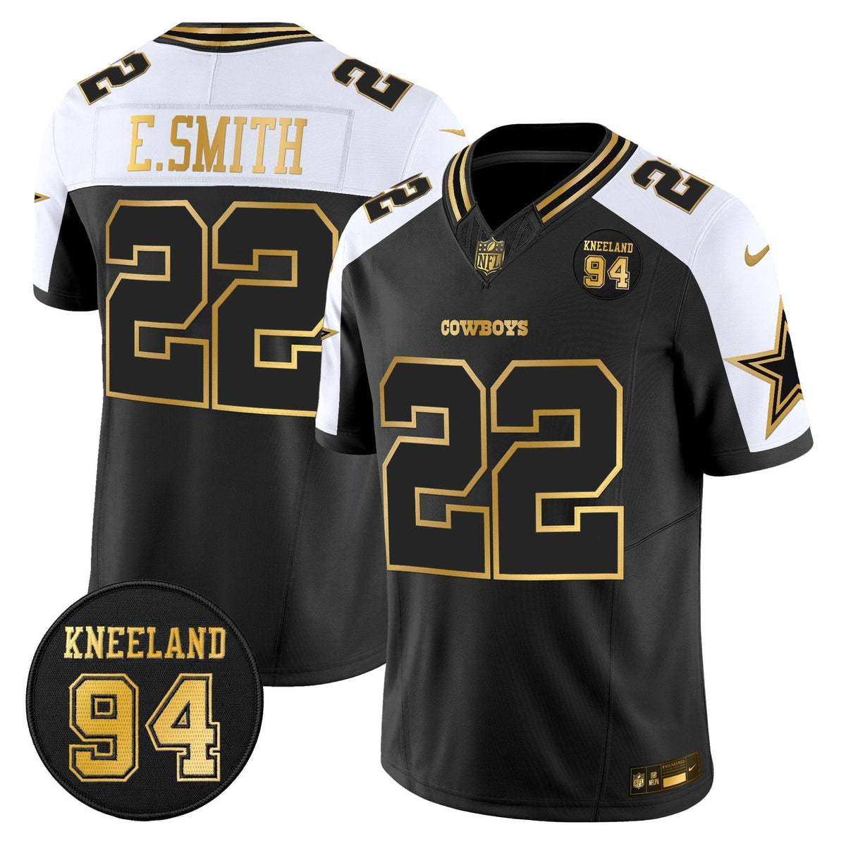 DAL #94 Marshawn Kneeland Memorial Patch Gold Vapor Limited Jersey - image 40