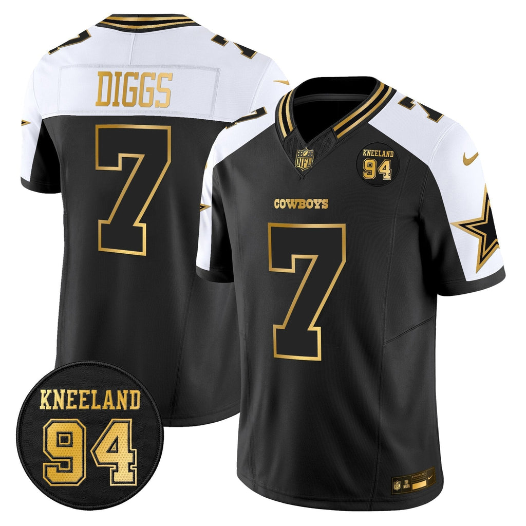 DAL #94 Marshawn Kneeland Memorial Patch Gold Vapor Limited Jersey - image 34