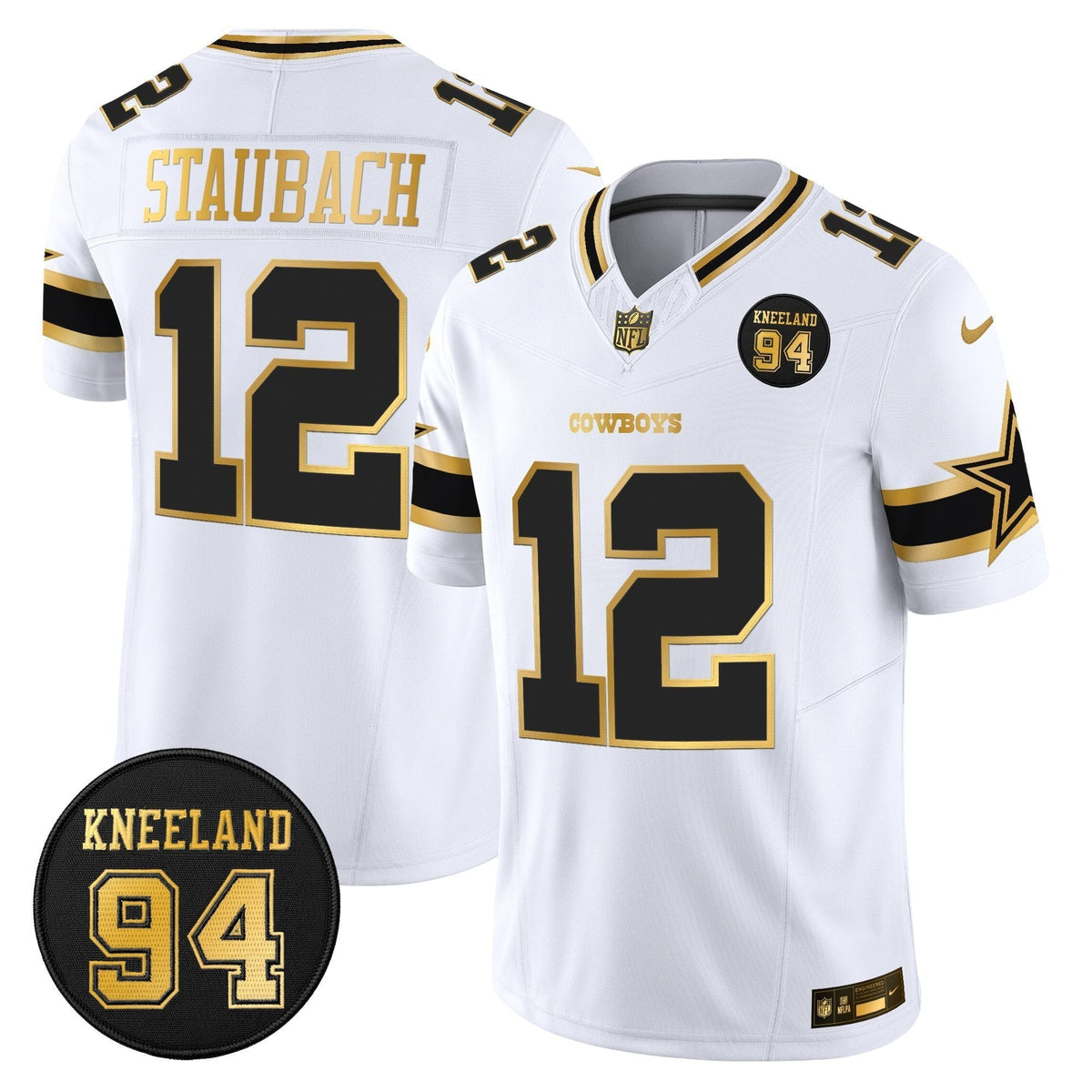 DAL #94 Marshawn Kneeland Memorial Patch Gold Vapor Limited Jersey - image 19