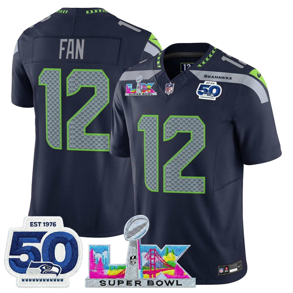 SEA "Super Bowl LX & 50th Patch" Vapor Limited Jersey - image 16