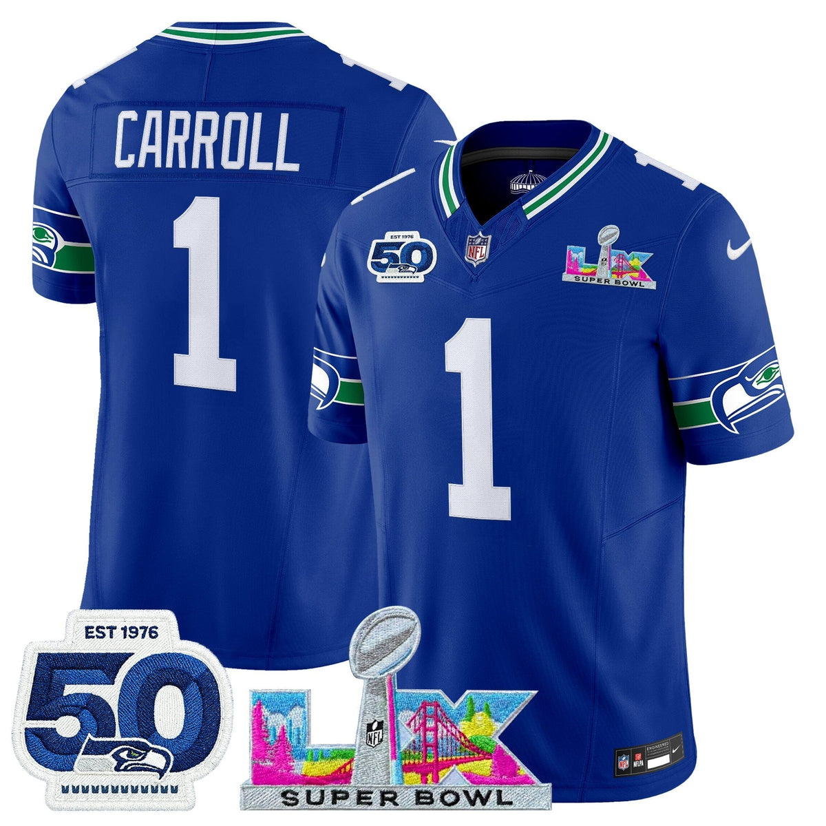 SEA "Super Bowl LX & 50th Patch" Vapor Limited Jersey - image 4