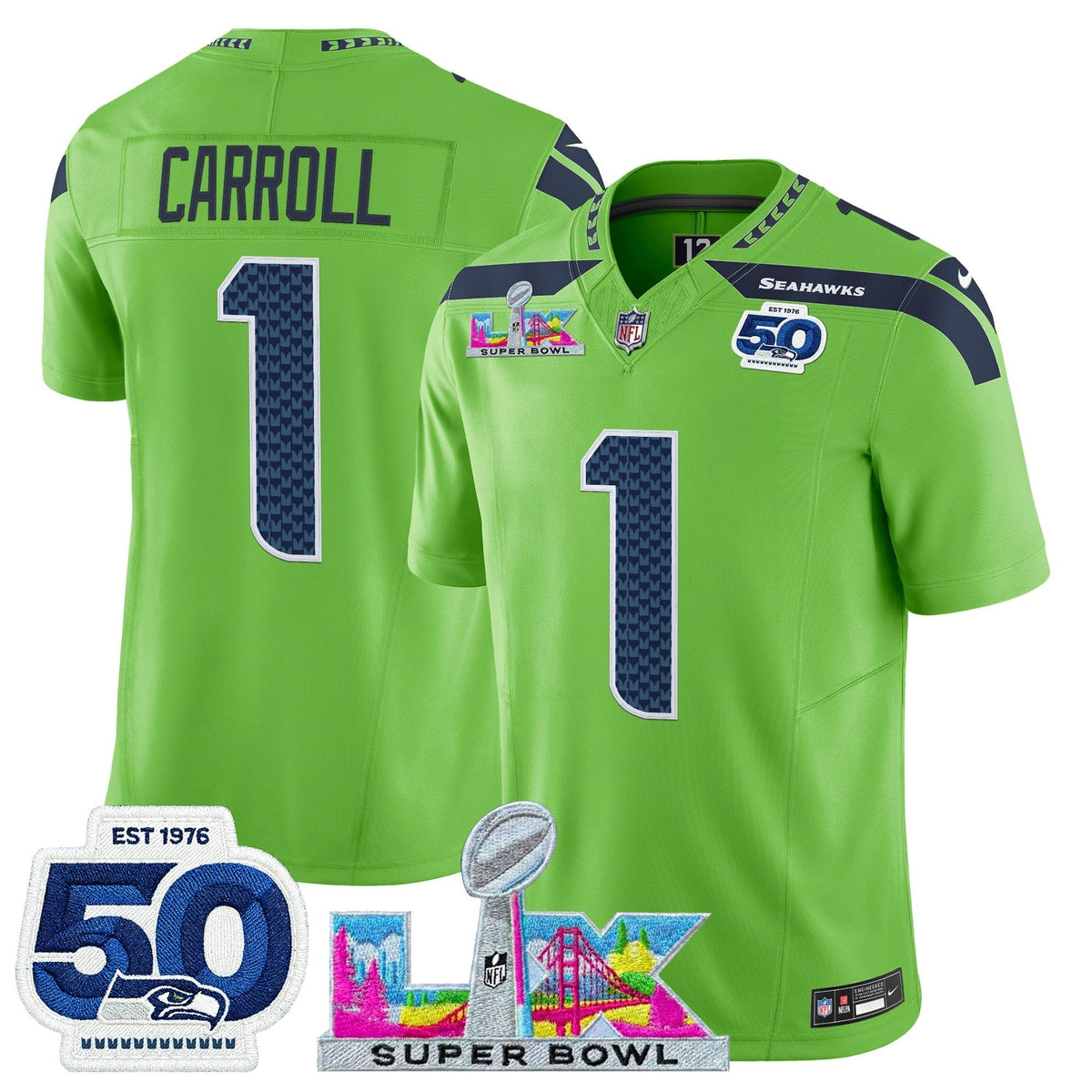 SEA "Super Bowl LX & 50th Patch" Vapor Limited Jersey - image 28