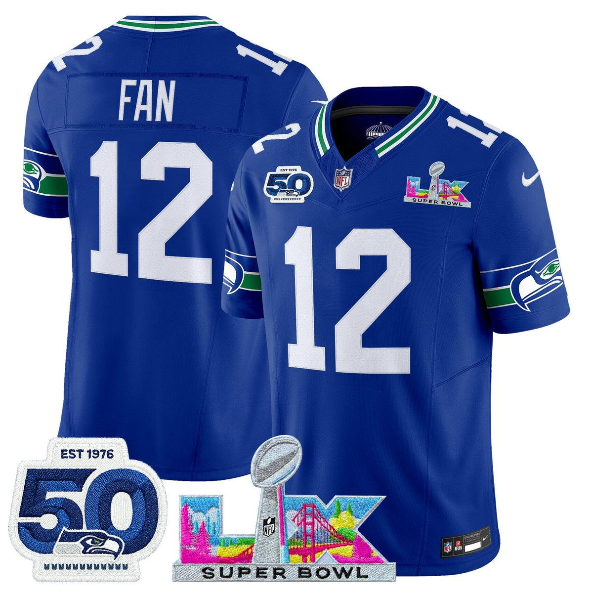SEA "Super Bowl LX & 50th Patch" Vapor Limited Jersey - image 8