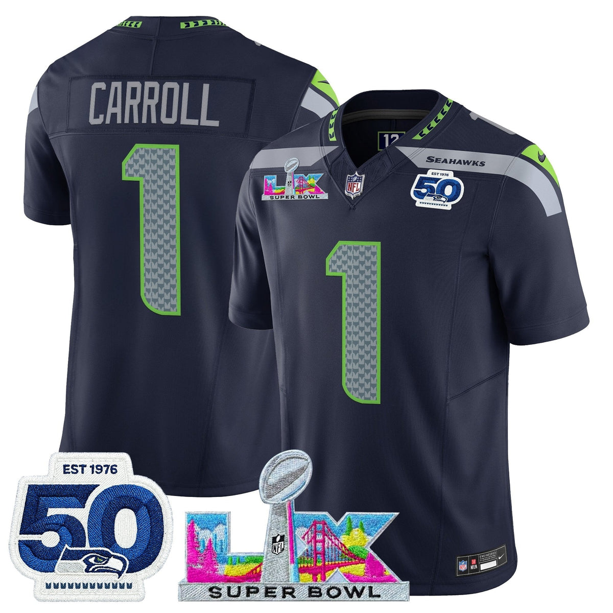 SEA "Super Bowl LX & 50th Patch" Vapor Limited Jersey - image 12