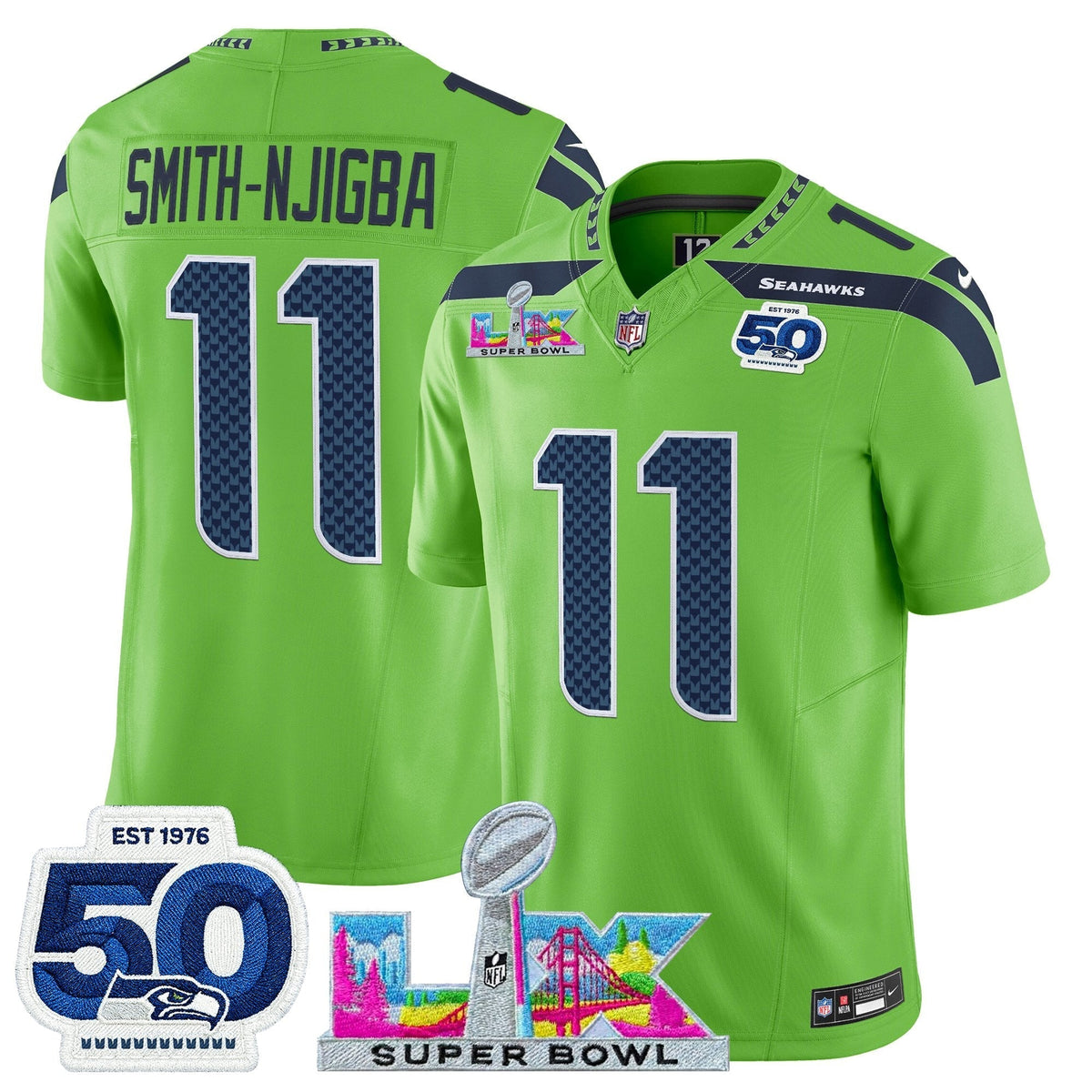 SEA "Super Bowl LX & 50th Patch" Vapor Limited Jersey - image 27