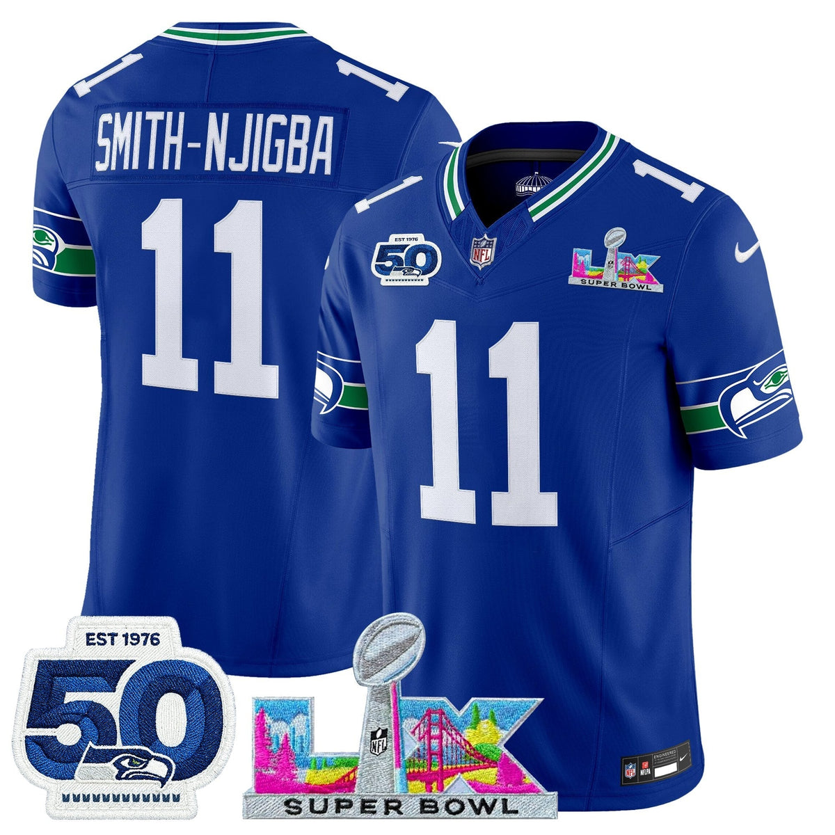 SEA "Super Bowl LX & 50th Patch" Vapor Limited Jersey - image 3