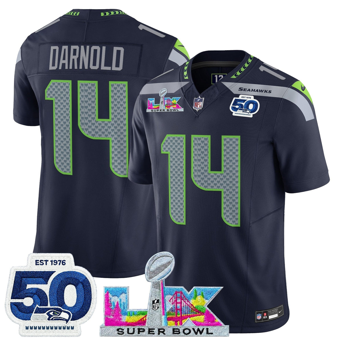 SEA "Super Bowl LX & 50th Patch" Vapor Limited Jersey - image 9