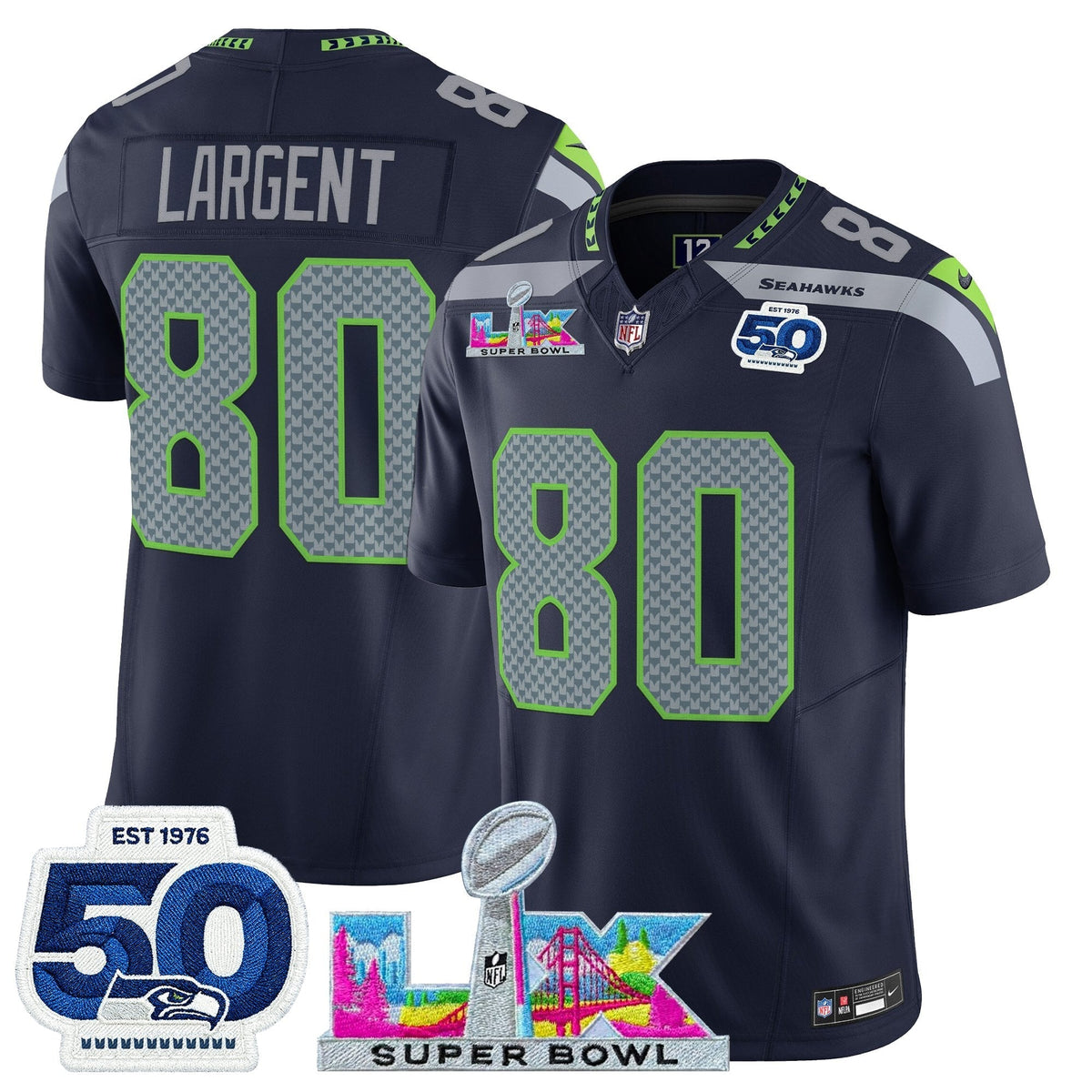 SEA "Super Bowl LX & 50th Patch" Vapor Limited Jersey - image 15