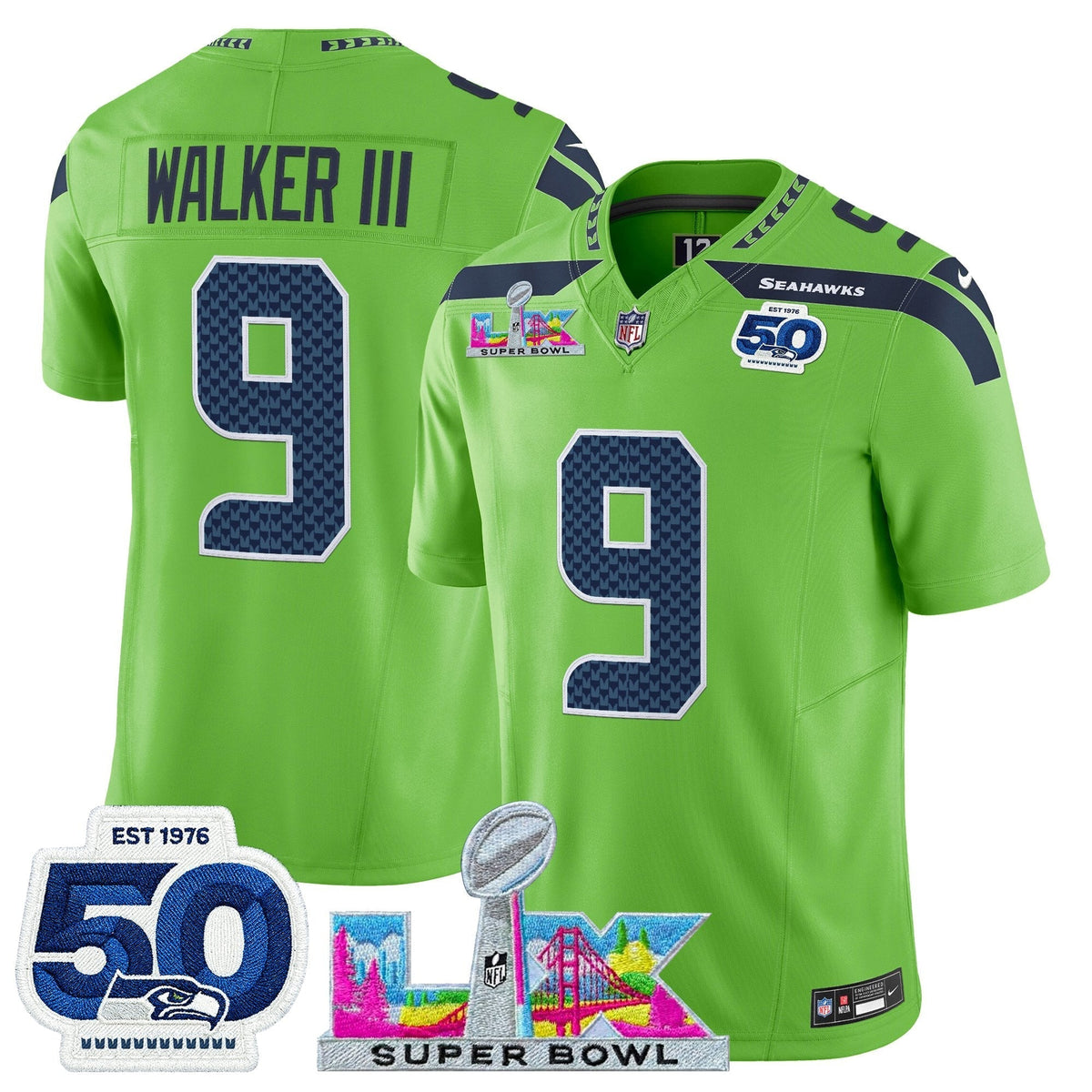 SEA "Super Bowl LX & 50th Patch" Vapor Limited Jersey - image 30