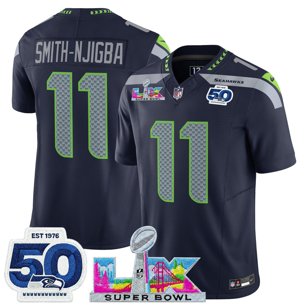 SEA "Super Bowl LX & 50th Patch" Vapor Limited Jersey - image 11
