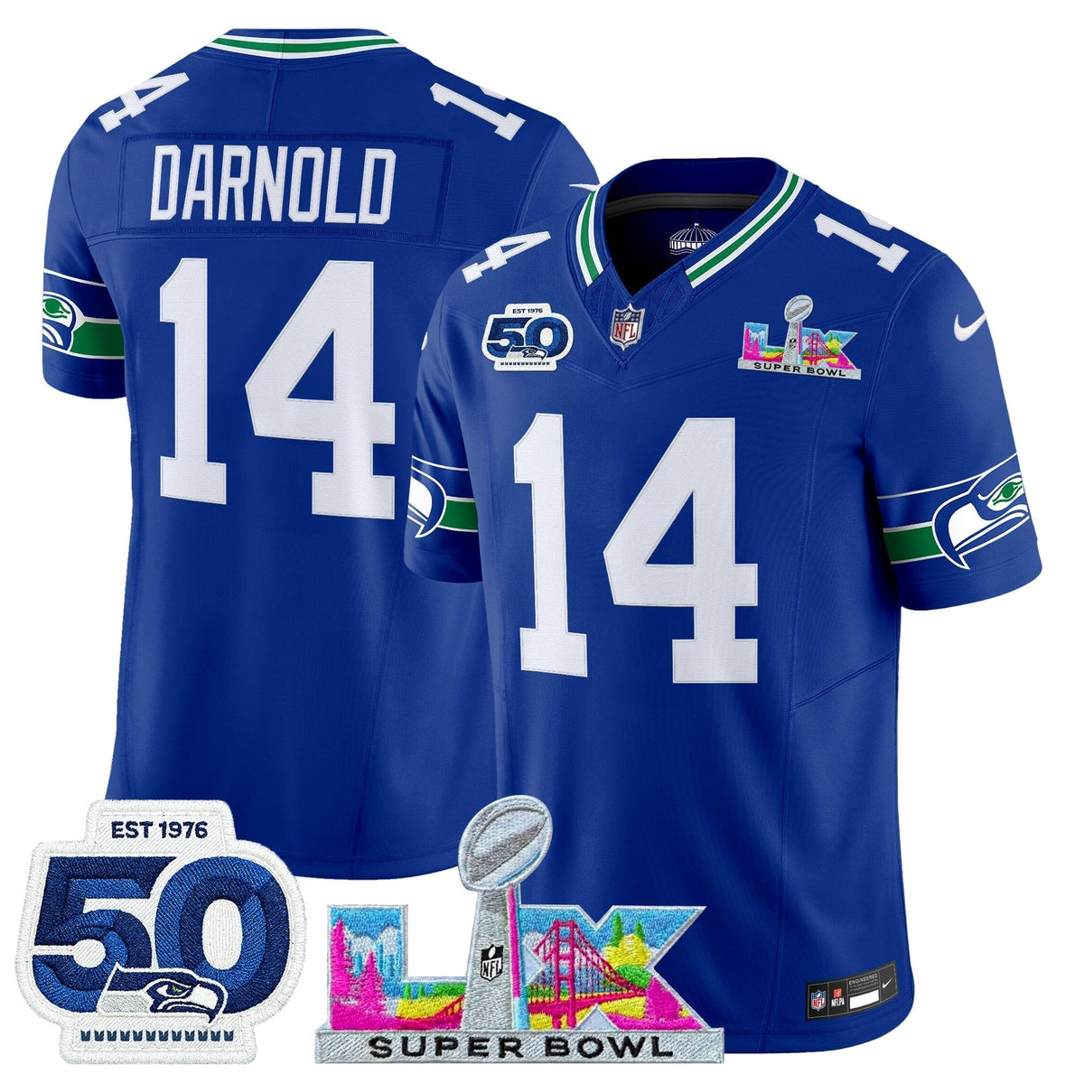 SEA "Super Bowl LX & 50th Patch" Vapor Limited Jersey - image 1