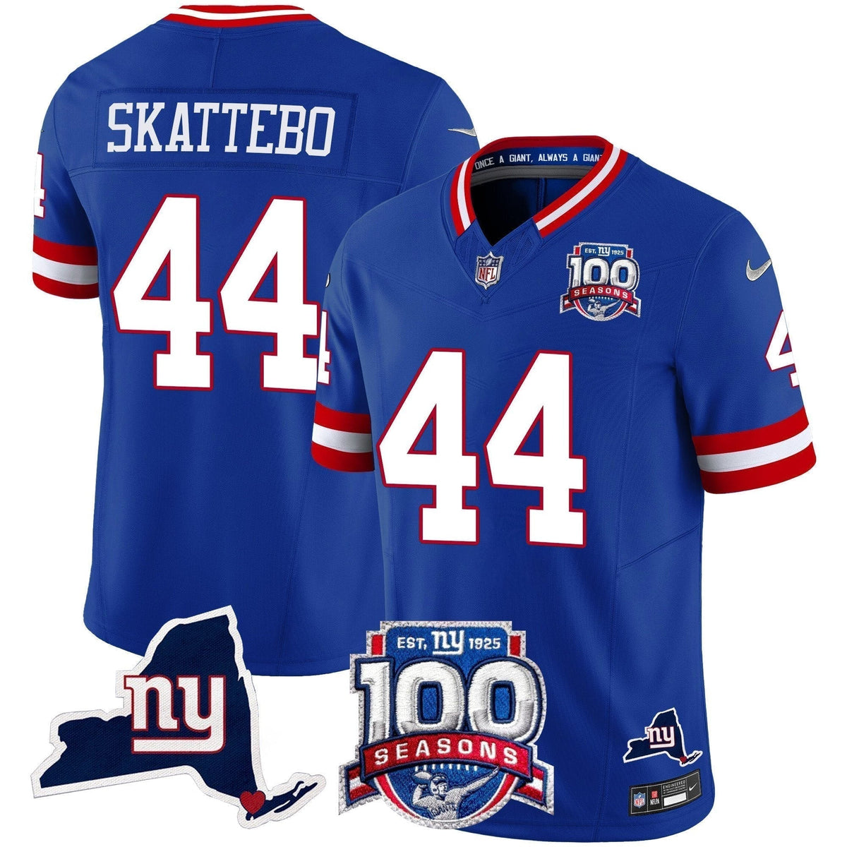 NYG 100th Season & State Patch Vapor Limited Jersey - image 19