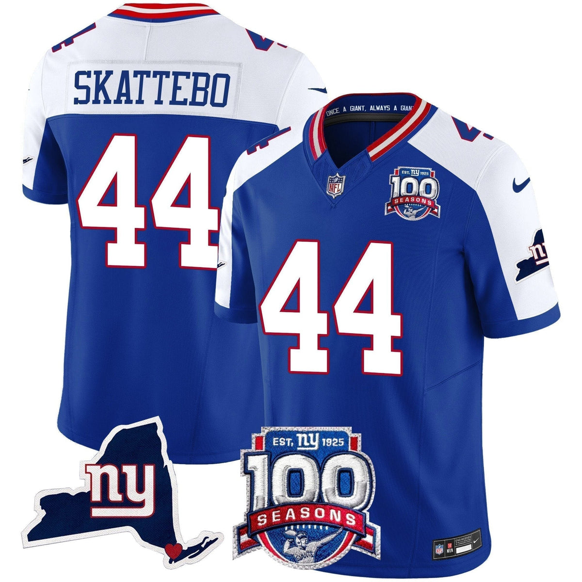NYG 100th Season & State Patch Vapor Limited Jersey - image 10