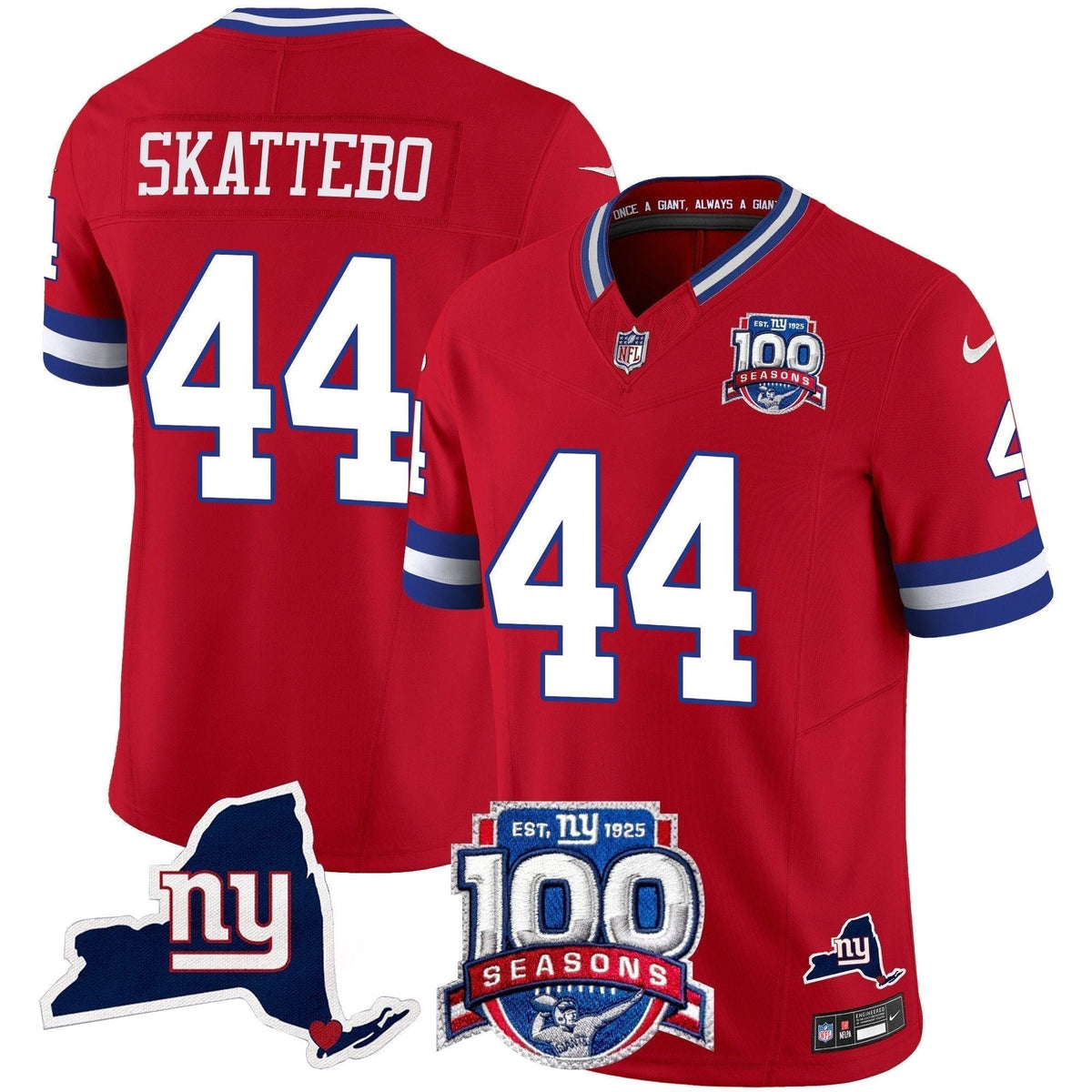 NYG 100th Season & State Patch Vapor Limited Jersey - image 37