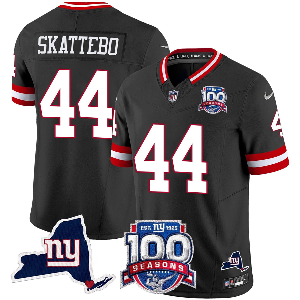 NYG 100th Season & State Patch Vapor Limited Jersey - image 46