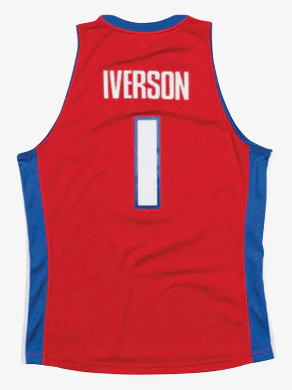 Detroit Pistons Swingman Jersey Allen Iverson 2008 09 | Stitched Jersey RTJS 12057 - image 2