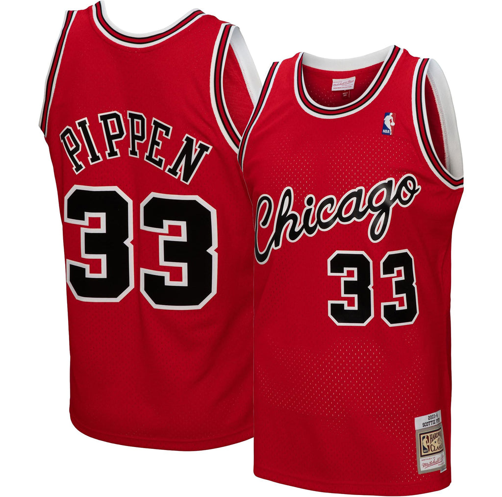 Mens Chicago Bulls Scottie Pippen Mitchell & Ness Red 2003 Hardwood Classics Swingman Jersey - image 1