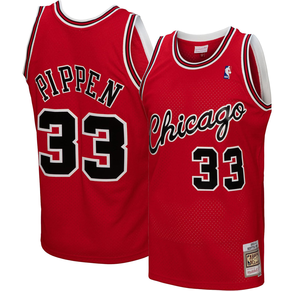 Mens Chicago Bulls Scottie Pippen Mitchell & Ness Red 2003 Hardwood Classics Swingman Jersey - image 1