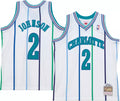 Men's Mitchell & Ness Larry Johnson Charlotte Hornets White 1992-93 Hardwood Classics Swingman Jersey - image 1