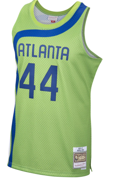 Atlanta Hawks Pete "Pistol" Maravich 1970/71 Mitchell & Ness Green Basketball Jersey - image 2