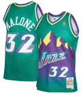 Men's Mitchell & Ness Karl Malone Green Utah Jazz 1996-97 Hardwood Classics Reload 2.0 Swingman Jersey - image 1