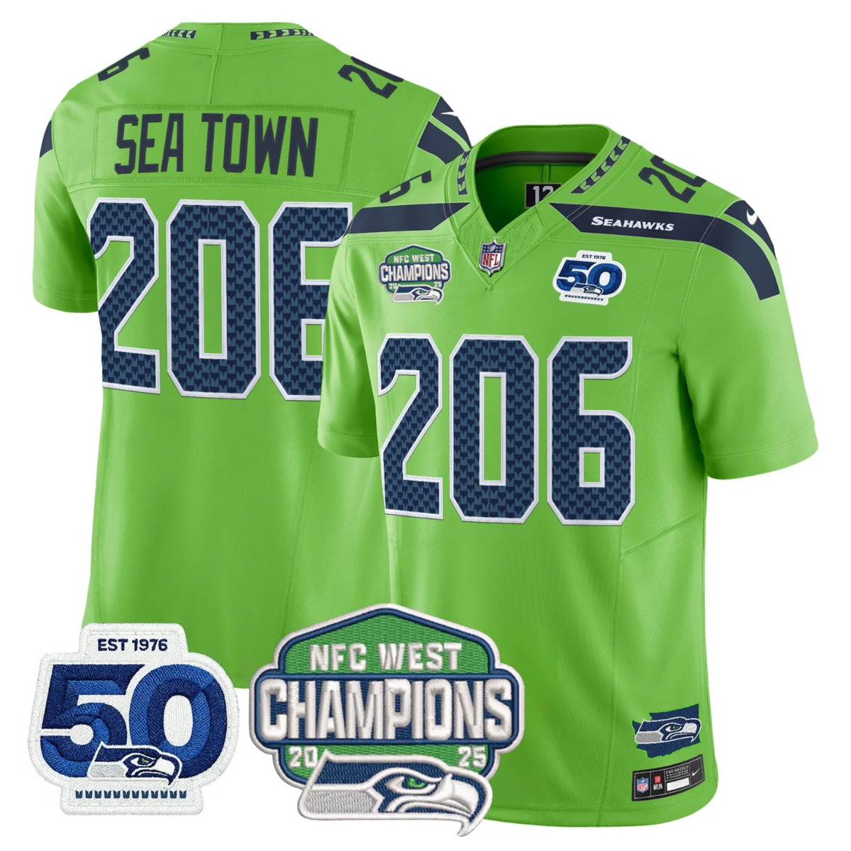 SEA 50th & NFC West Champions Patch Vapor Limited Jersey - image 26