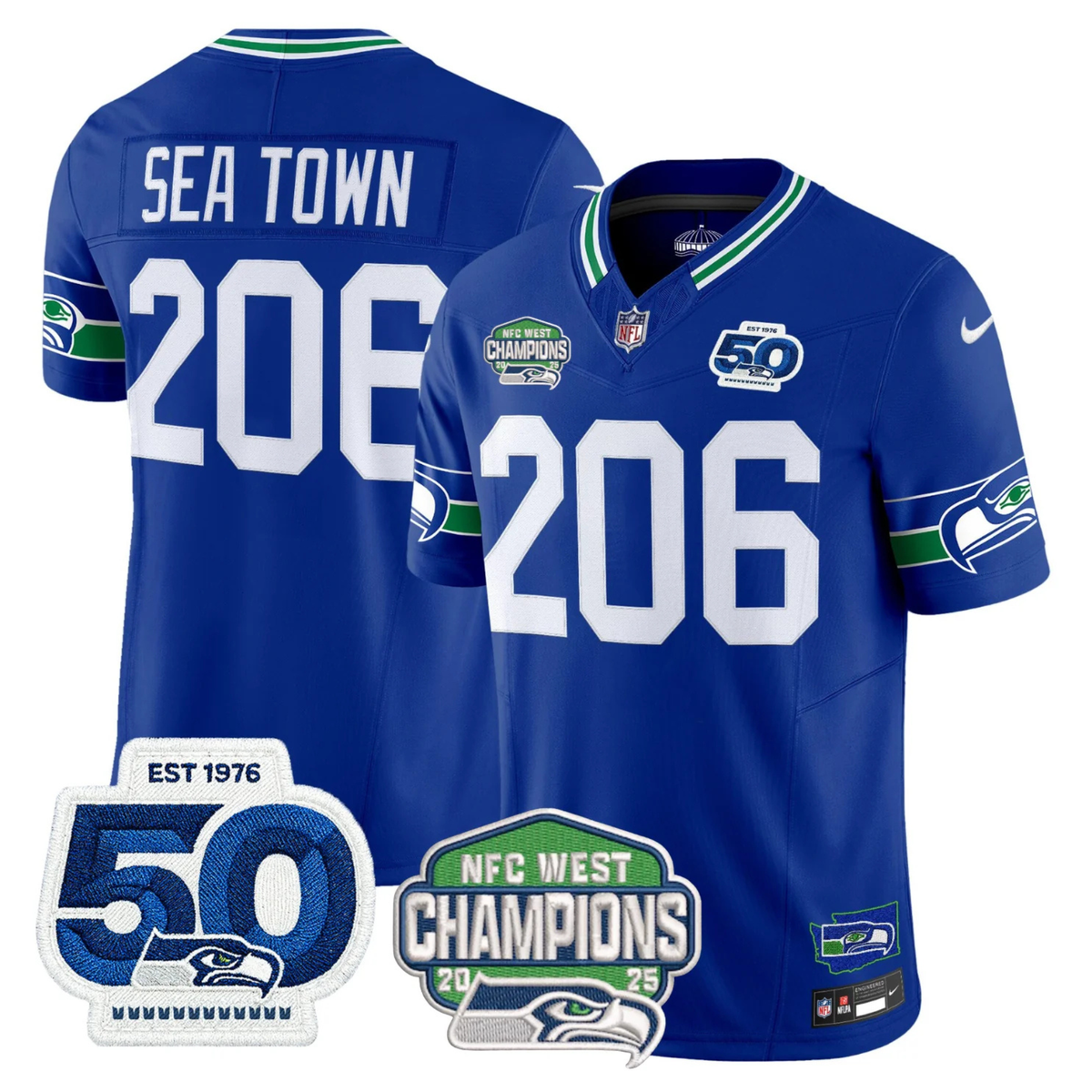 SEA 50th & NFC West Champions Patch Vapor Limited Jersey - image 18