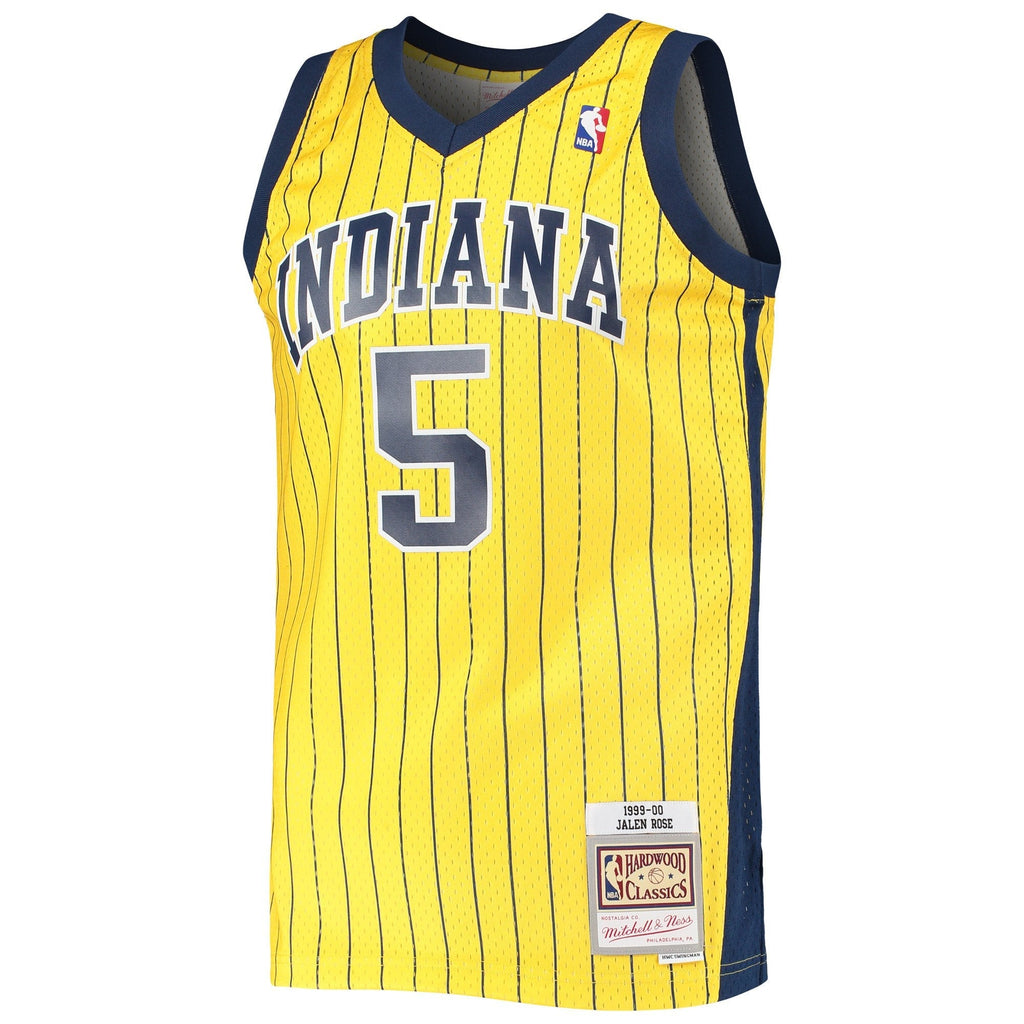 Men's Jalen Rose Indiana Pacers Mitchell & Ness 1999-00 Hardwood Classics Swingman Jersey - Gold - image 2