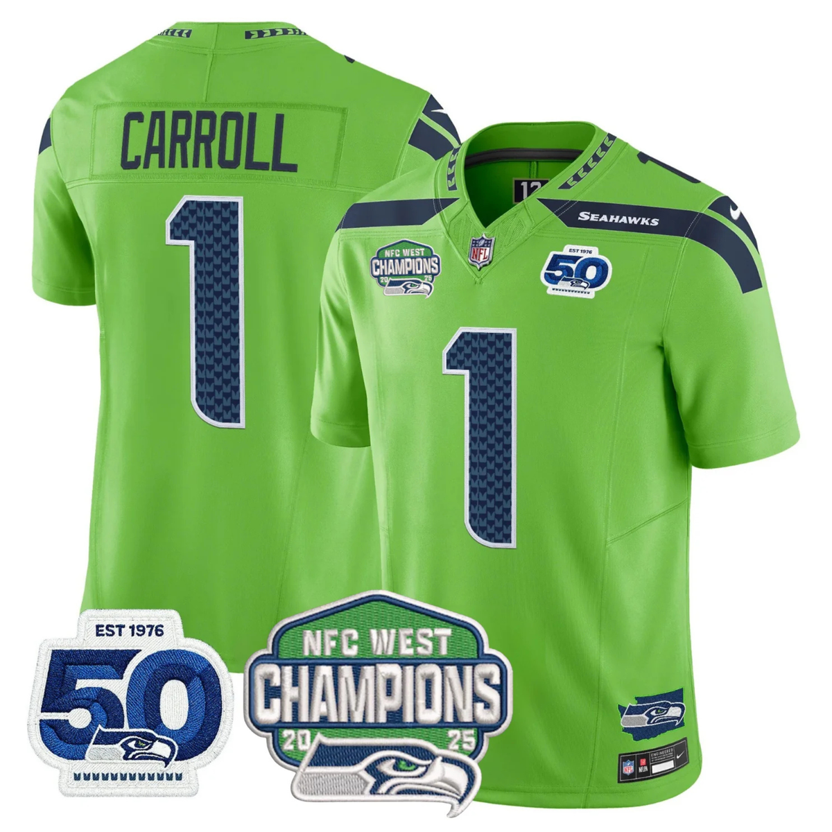 SEA 50th & NFC West Champions Patch Vapor Limited Jersey - image 28