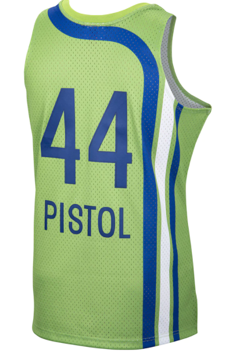 Atlanta Hawks Pete "Pistol" Maravich 1970/71 Mitchell & Ness Green Basketball Jersey - image 3
