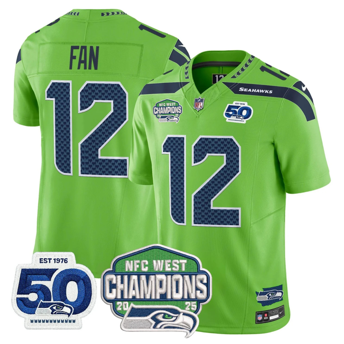 SEA 50th & NFC West Champions Patch Vapor Limited Jersey - image 32