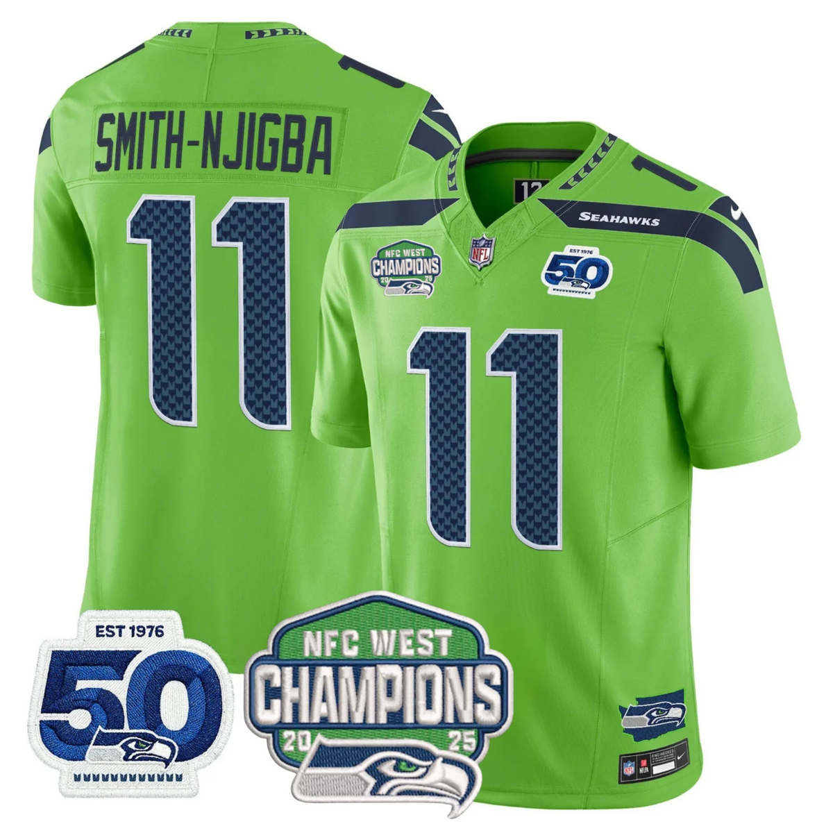 SEA 50th & NFC West Champions Patch Vapor Limited Jersey - image 25