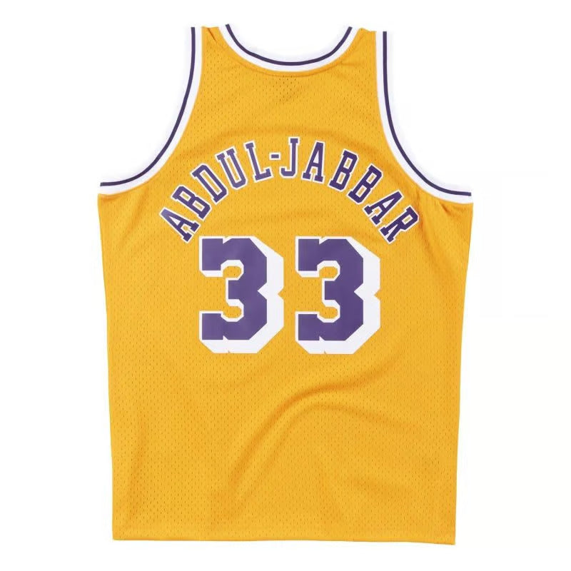 Los Angeles Lakers Swingman Jersey Home Kareem Abdul Jabbar 1984 85 | Stitched Jersey RTJS 12084 - image 2