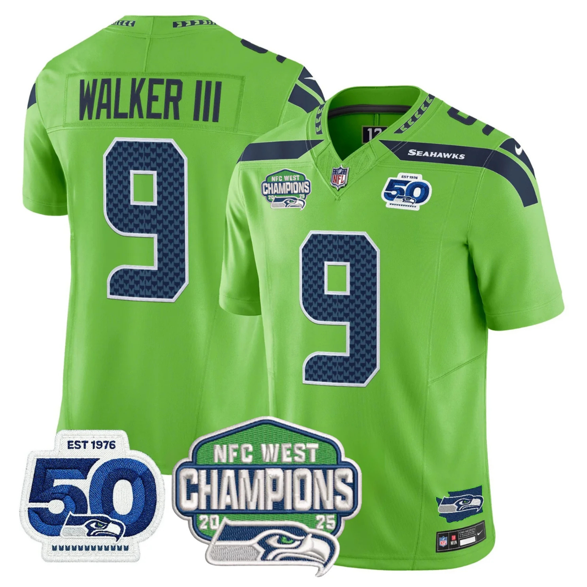 SEA 50th & NFC West Champions Patch Vapor Limited Jersey - image 30