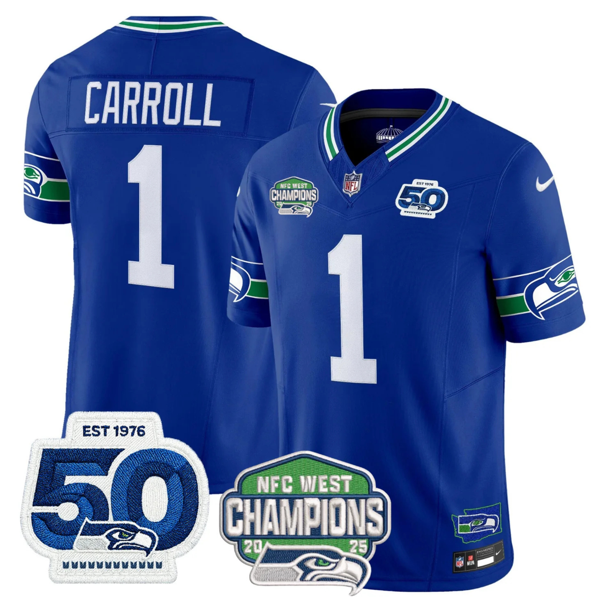 SEA 50th & NFC West Champions Patch Vapor Limited Jersey - image 20