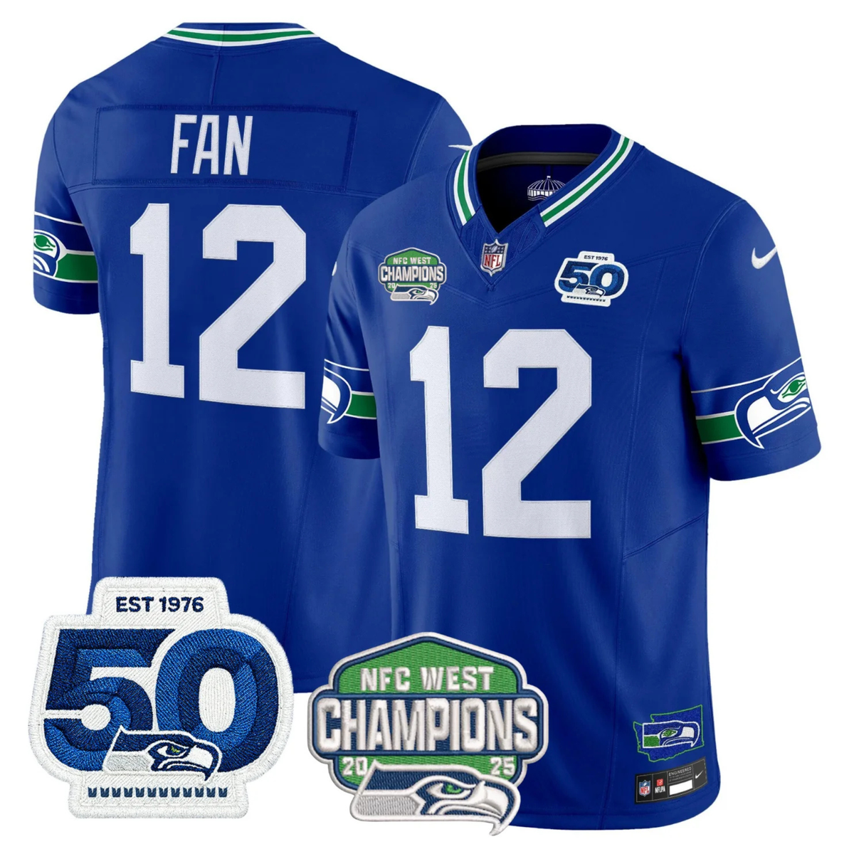 SEA 50th & NFC West Champions Patch Vapor Limited Jersey - image 24