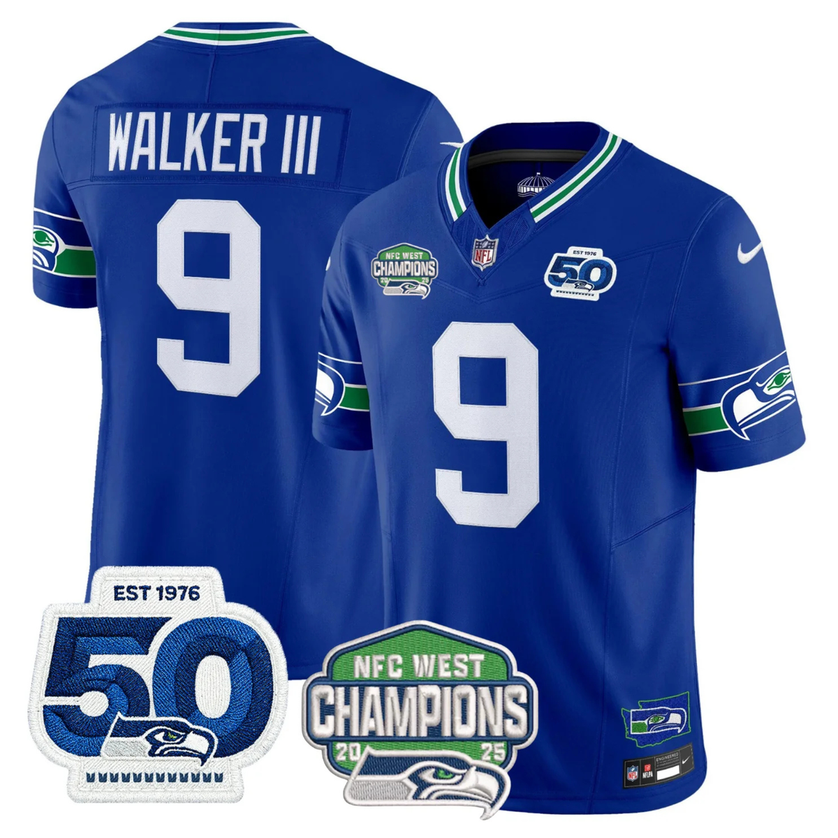 SEA 50th & NFC West Champions Patch Vapor Limited Jersey - image 22